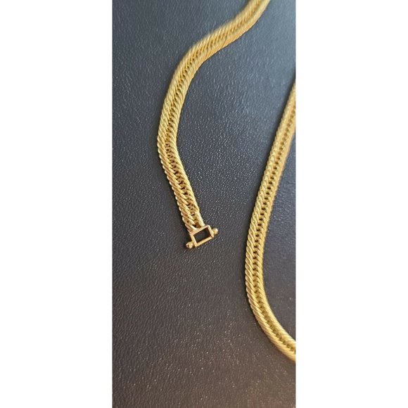 18K Saudi Real Gold Necklace 750 Fine 20” Long Curb Chain - Picture 4 of 9